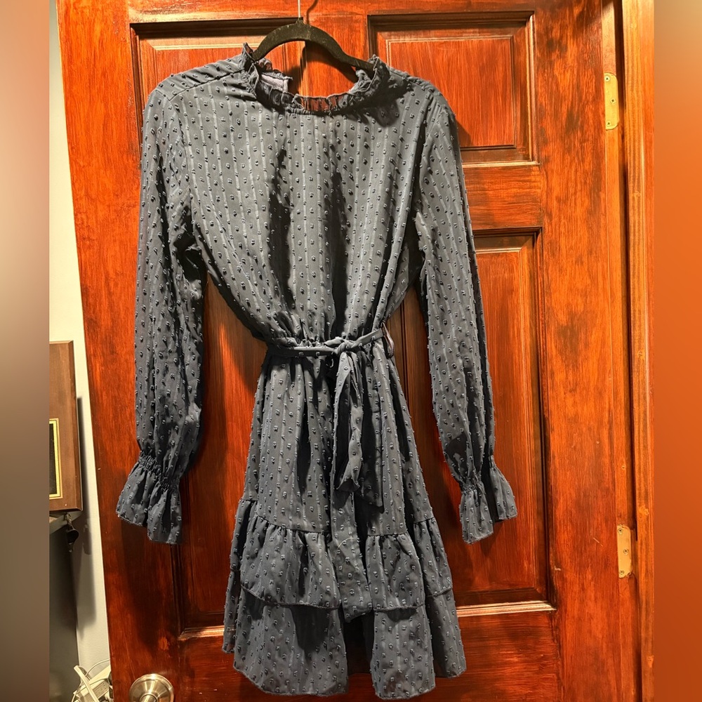 SHEIN Navy Long Sleeve Dress